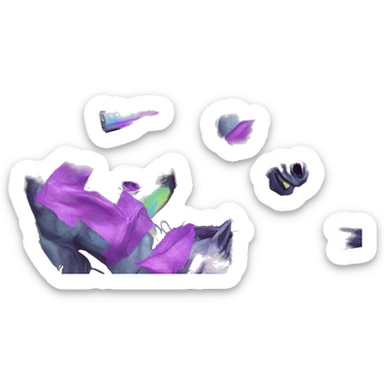 .Zombie_ Vaporwave black holographic oilslick zombie unicorn yellow caution tape graffiti Pegasus sticker