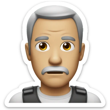 Angry man with long sideburns sticker