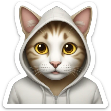 cat in the hood sticker