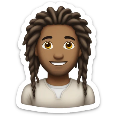 Pretty brown man with medium length dreadlocs and no facial hair sticker