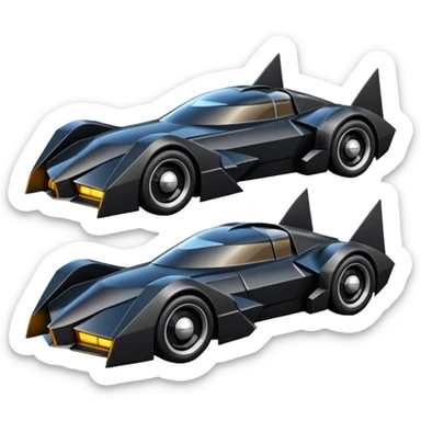  the animated series aerodynamic futuristic Batmobile loosely based on 1936 cord 812 (flat long faceted mechanical body) stealthy understated hot rod  sticker