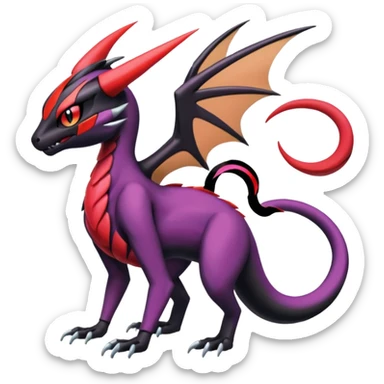 Colorful Cool Badass  Meloetta-Noibat-Noivern-Salandit-Guilmon-Darkrai-Pokémon-Fakémon-fusion-hybrid-creature sticker