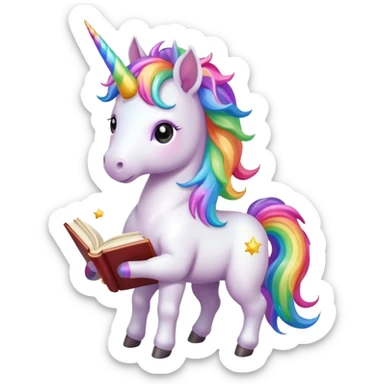 Unicorns read book
A full body of little majestic unicorn with rainbow mane holding an open book with magic sparks.












 sticker
