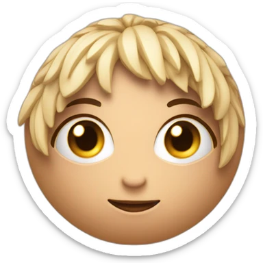 3d sphere with a cartoon childish skin texture with big feminine eyes sticker