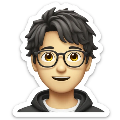 anime boy with specs sticker