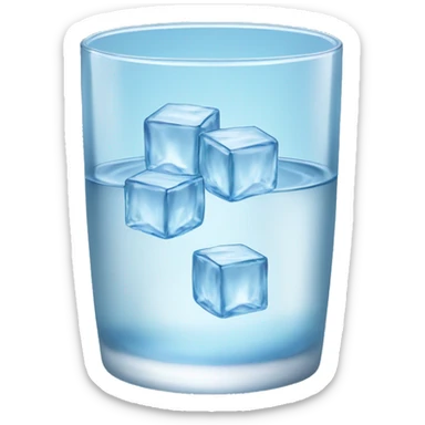 glass of water with 3 cubes of ice sticker