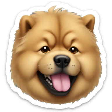 Chow chow with black tongue sticking out sticker