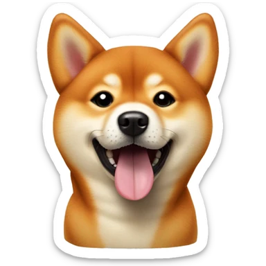 Cute red Shiba Inu dog sticking out tongue sticker
