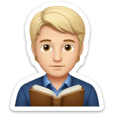 handsome male writer sticker