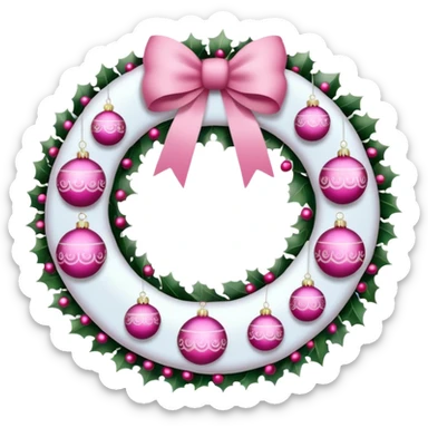 white and pink christmas reef sticker