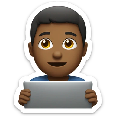 boy with laptop sticker