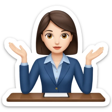 brunette woman presenting at meeting  sticker