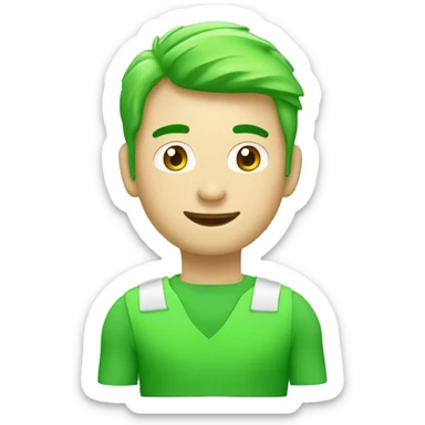 generame un emoji sencillo de energias renovables color verde tipo icono sticker