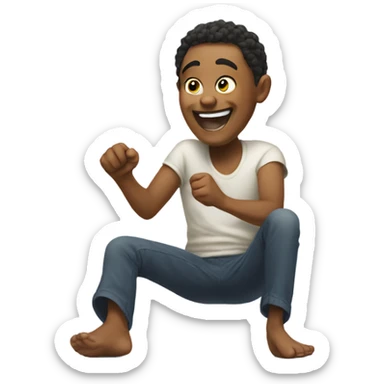 giggling and kicking feet sticker