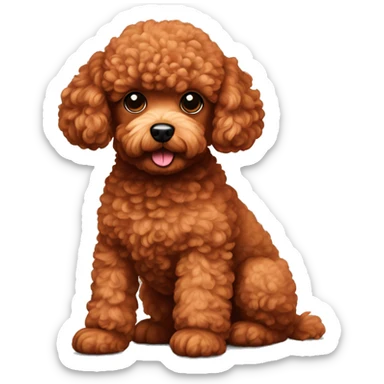 Create an emoji that is a red toy poodle and that is a puppy sticker