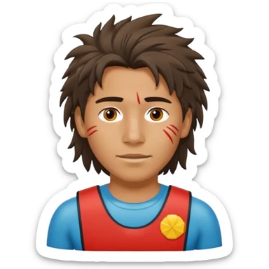 Lifeguard Native American Teenager with messy hair rescuing someone sticker