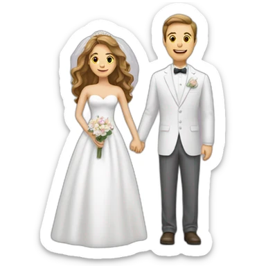 Un homme et une femme mariage sticker