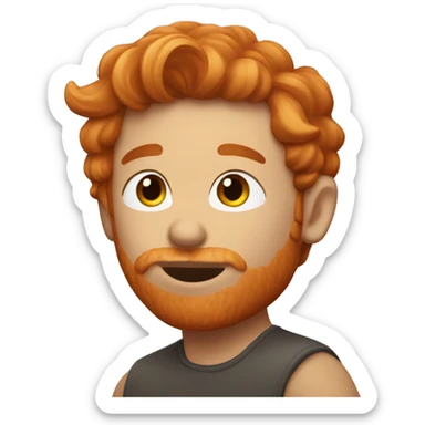 Ginger guy kissing brunette girl sticker