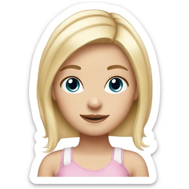 Cute blonde white girl with bunny ears sticker
