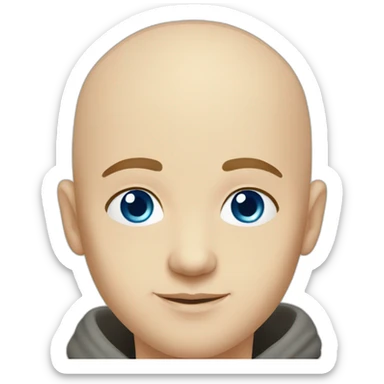 bald pretty young slavic blue-eyed guy sticker