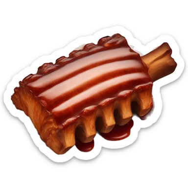 a single bbq rib with sauce sticker
