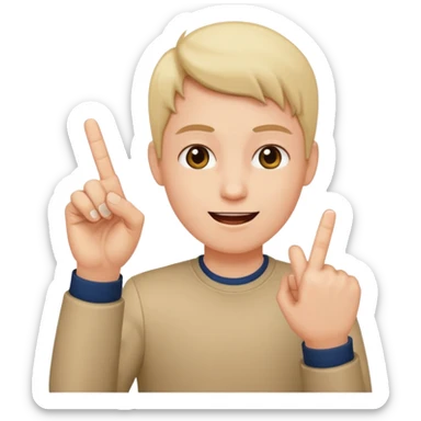 Happy and flipping off middle finger sticker