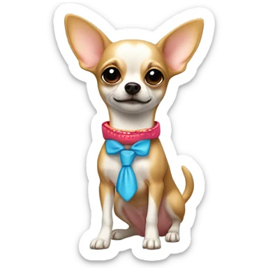 Un chihuahua con un moño coquette sticker