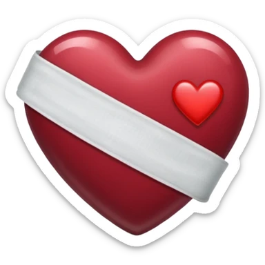 Heart bandaged burgendy shjny sticker