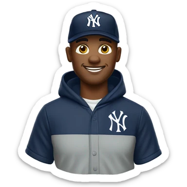Man on his mid 50s wear a cap of New York Yankees sticker