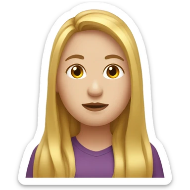 Obesity, female, with golden long hair sticker