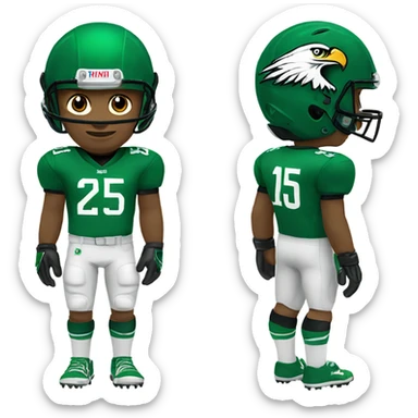 Eagle playing football in Kelly green uniform jersey number 25 sticker