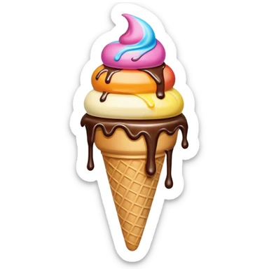 ice cream cone fallen upside down sticker