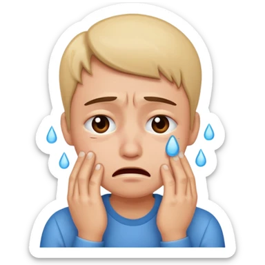 Stressed and crying sticker