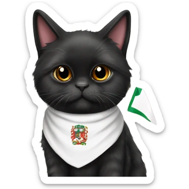 Black persian cat cute bunny ears portuguese flag  sticker