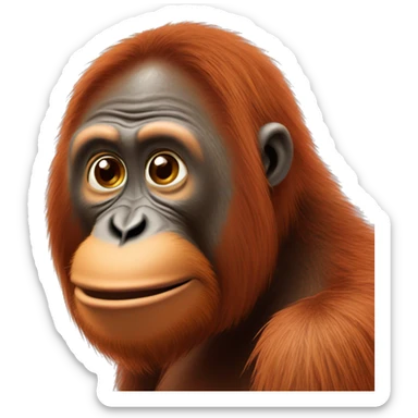 şapa giymiş takımelbiseli bir orangutan sticker