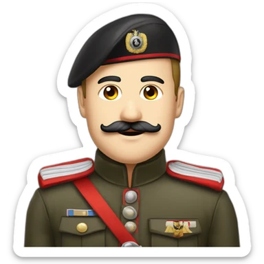 Je veux un homme en tenue militaire allemande avec un bandeau rouge sur le bras, et une moustache petite et carré au milieu du nez sticker