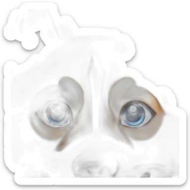 Red siberian husky with blue eye on the right and brown and blue on the left eye sticker