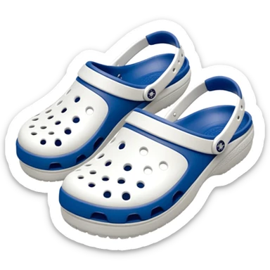 Pure white Crocs clogs, all-white straps and sole, no blue or other colors, matte white material, ventilation holes, dark background, realistic product photo, monochrome white only, no logos. complete white sticker