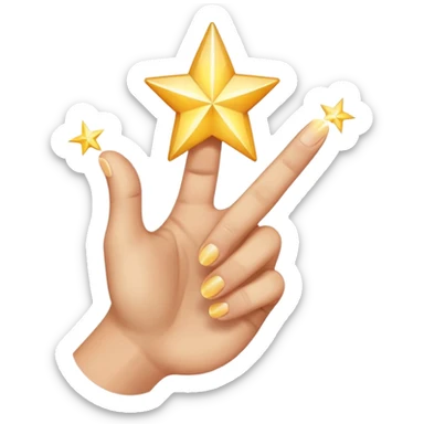 hand with index finger pointing with a sparkling star at the fingertip sticker