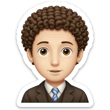 Jewish boy white kipa curly peyos sticker