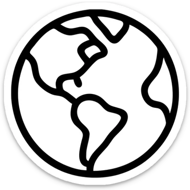 red flag background with a white outline of the planet Earth, clean and modern sticker