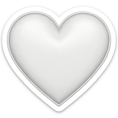 white heart with a stitched border sticker