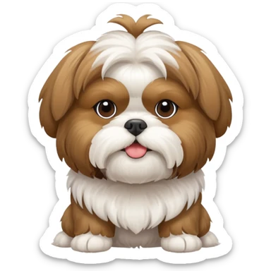 shih tzu getting groomed sticker