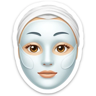 a white skincare beauty mask pack for face, without real person's face sticker