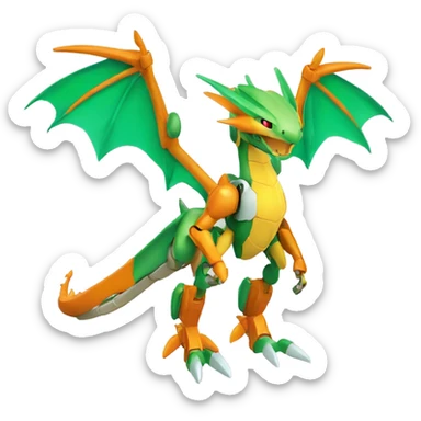 Mechanical Flygon-dragon-Charizard-raptor-Medabot-Mecha full body sticker
