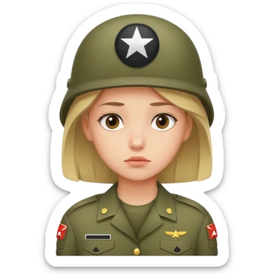The girl is waiting for her boyfriend from the army and thinks about him sticker