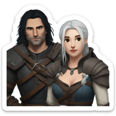 The witcher with Enifee romantic  sticker