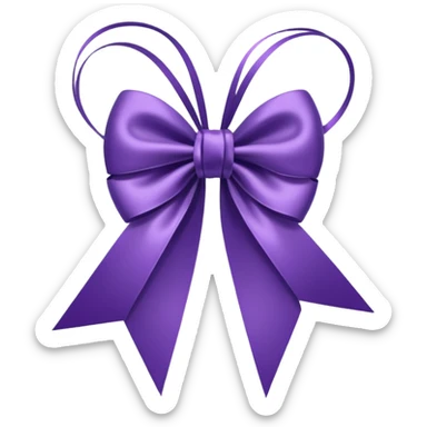 White heart withdark  purple ribbon sticker