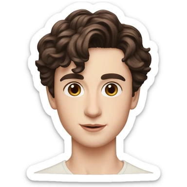 Memoji of Androgyneous, Pixie Cut, Timothee Chalamet sticker