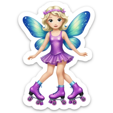 fairy on roller skates sticker